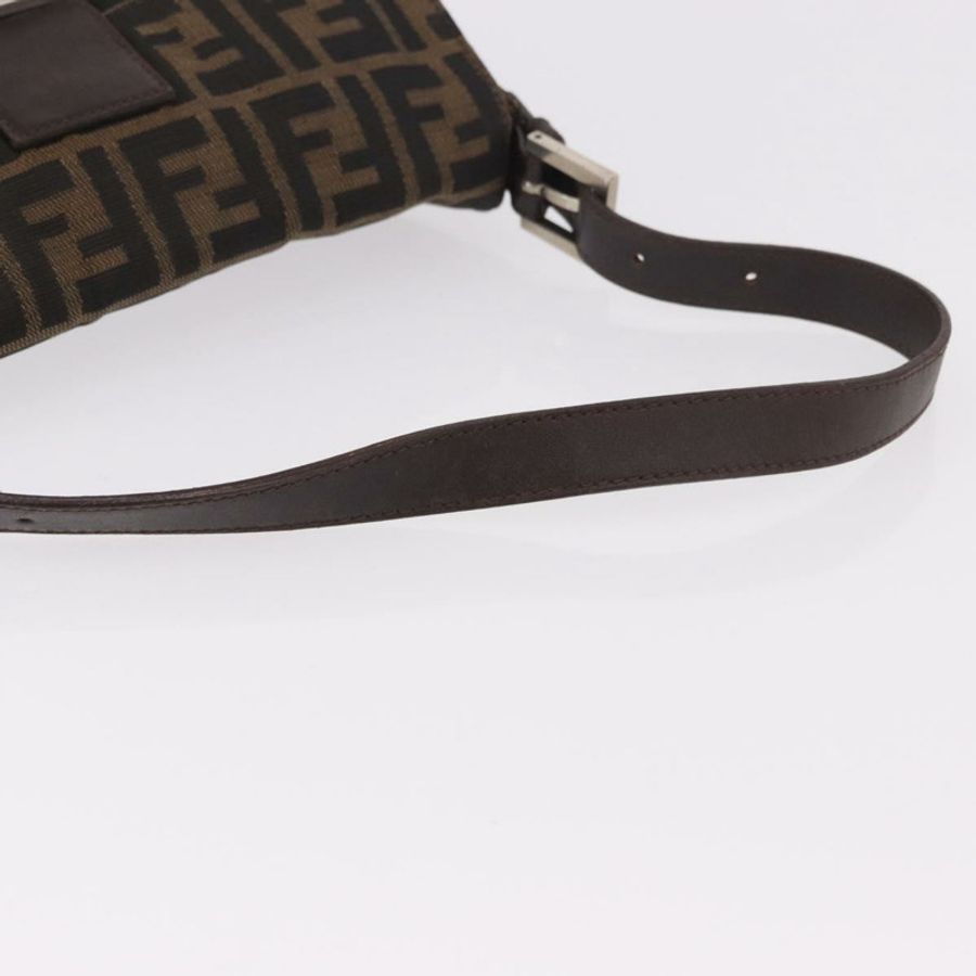 【日本直送】FENDI Zucca帆布Mamma Baguette單肩包 黑色棕色 正品 184826M-6