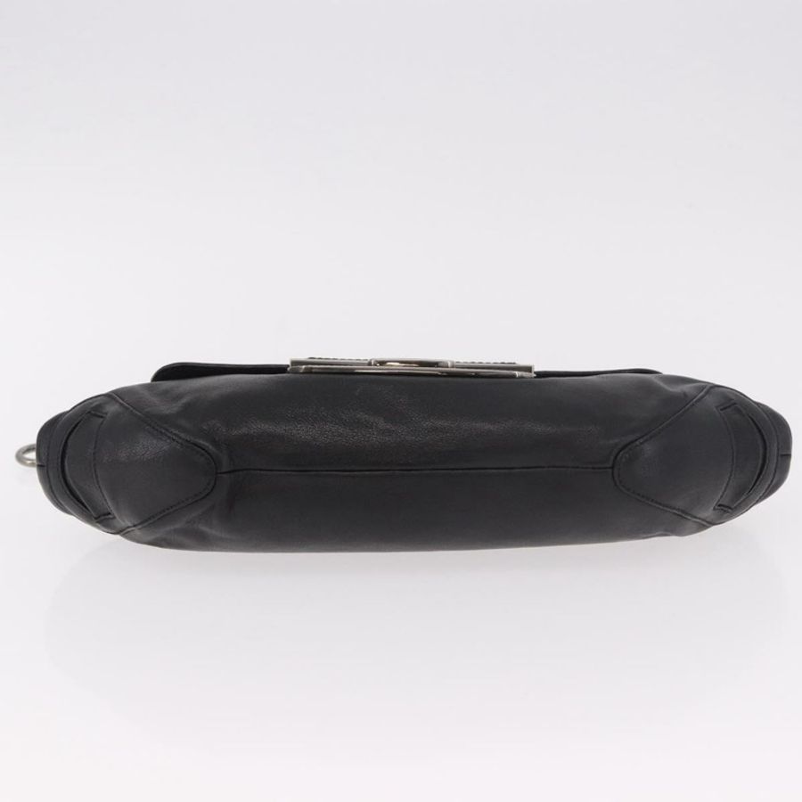 【日本直送】PRADA 鏈條單肩包 皮革 黑色 銀色 正品 185024SAM-4