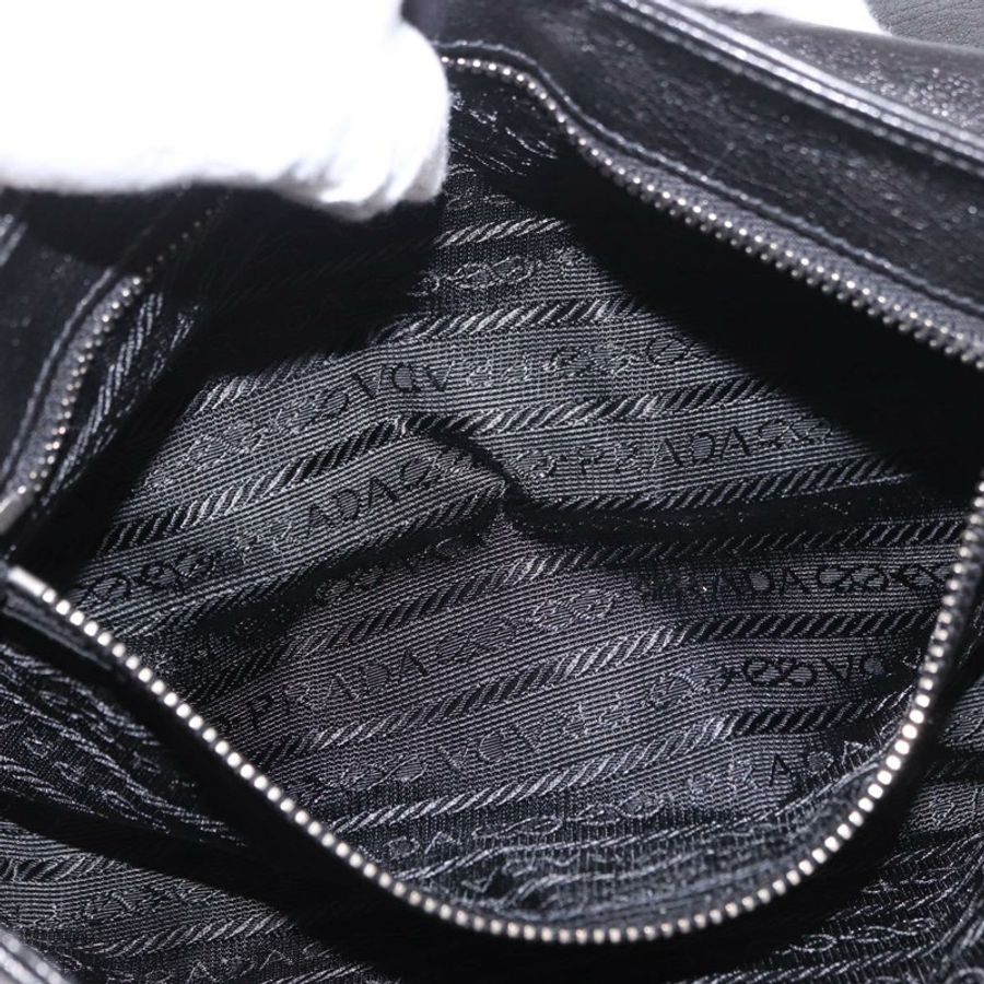 【日本直送】PRADA 鏈條單肩包 皮革 黑色 銀色 正品 185024SAM-24