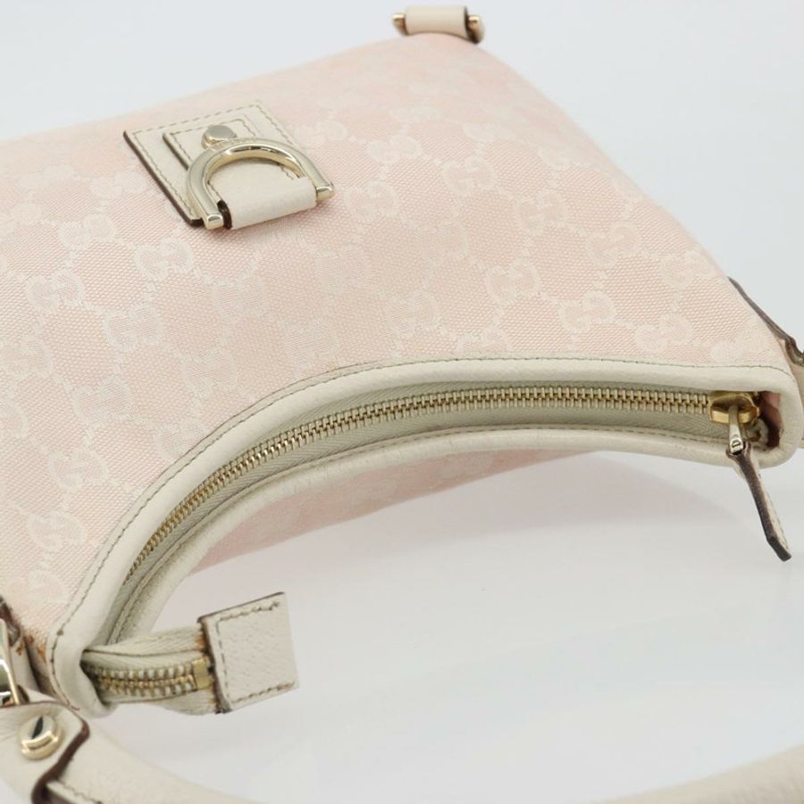【日本直送】GUCCI GG帆布Abbey單肩包 粉金配色 130738 正品 185033V-5