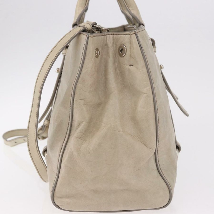 【日本直送】Miu Miu 手提包 皮革 兩用 灰色 銀色 正品 185170V-2