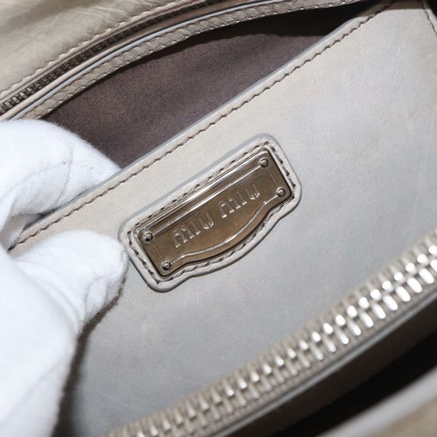 【日本直送】Miu Miu 手提包 皮革 兩用 灰色 銀色 正品 185170V-20