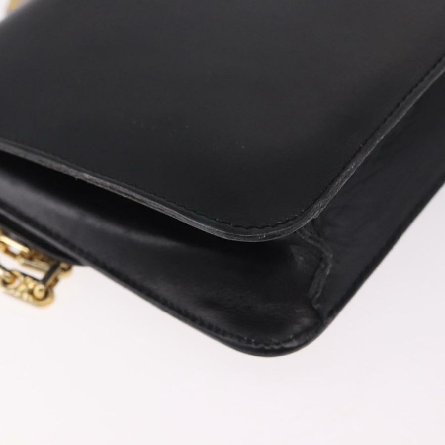 【日本直送】CELINE 鏈條肩背包,皮革材質,黑色,金色,正品編號 185136V-15