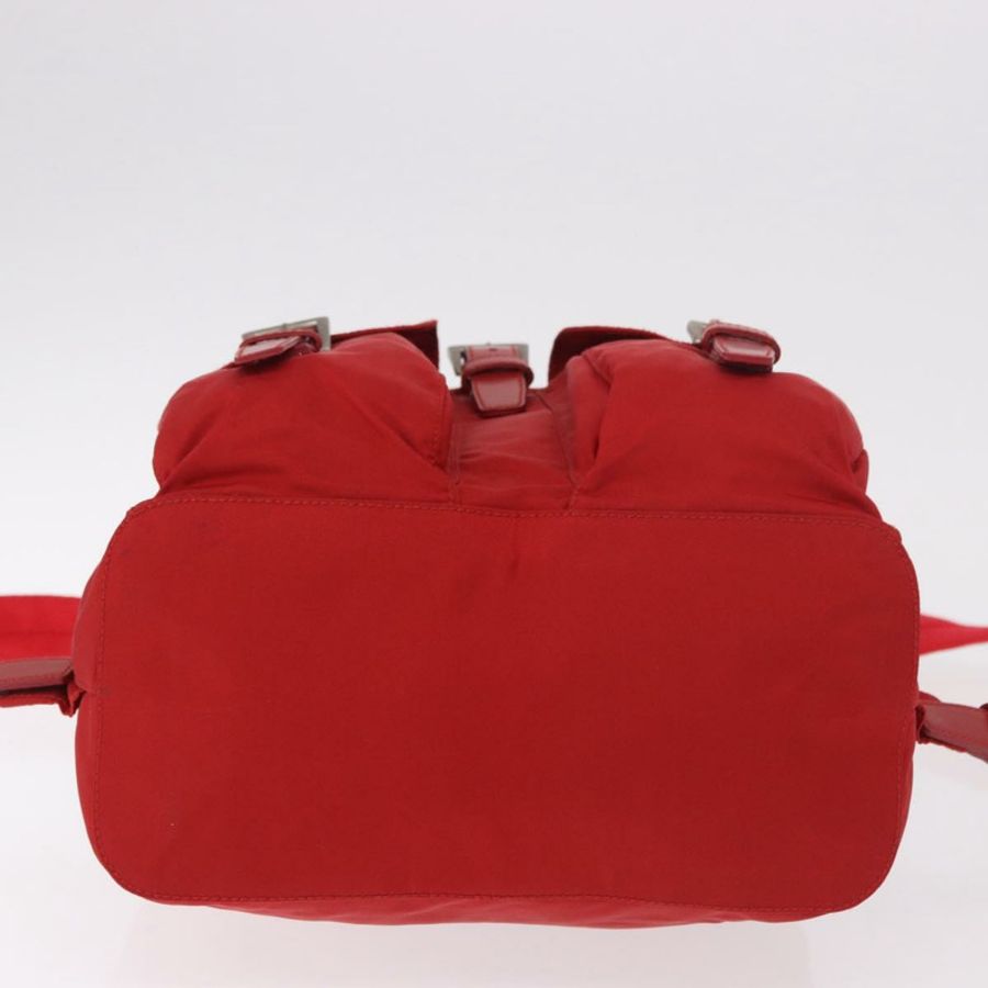 【日本直送】PRADA 雙肩包 尼龍 紅色 銀色 正品 185141V-4