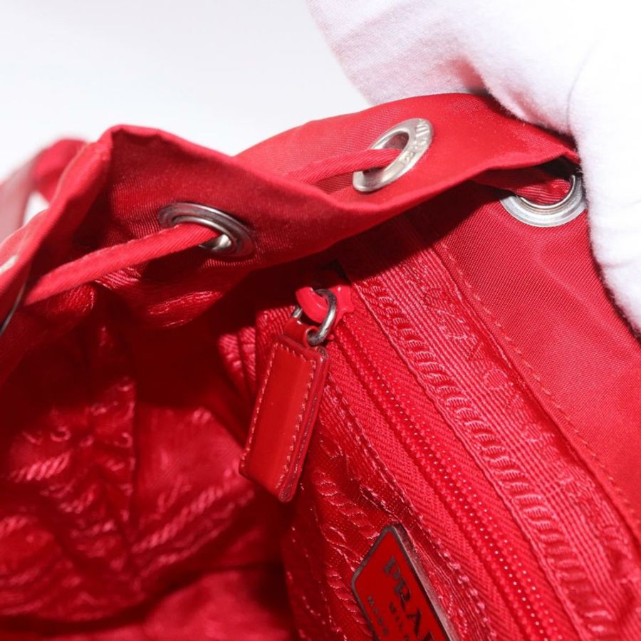 【日本直送】PRADA 雙肩包 尼龍 紅色 銀色 正品 185141V-28