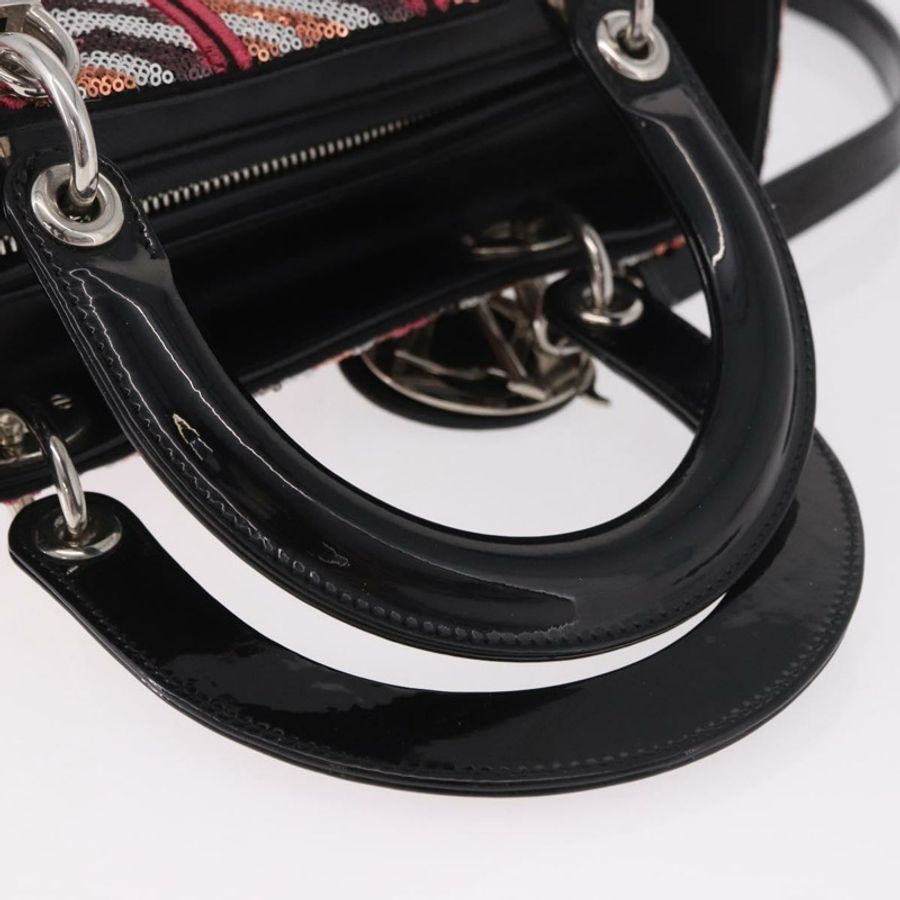 【日本直送】Christian Dior Canage Lady Dior 亮片肩背包 粉紅色/銀色 正品 184845SM-6