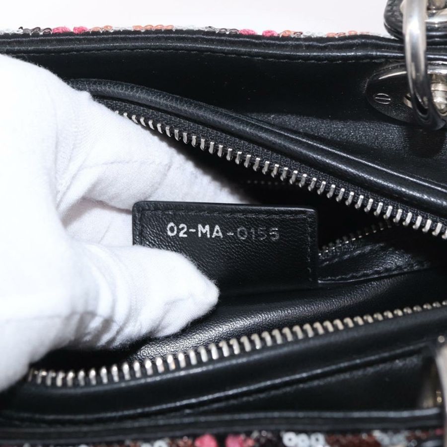 【日本直送】Christian Dior Canage Lady Dior 亮片肩背包 粉紅色/銀色 正品 184845SM-10