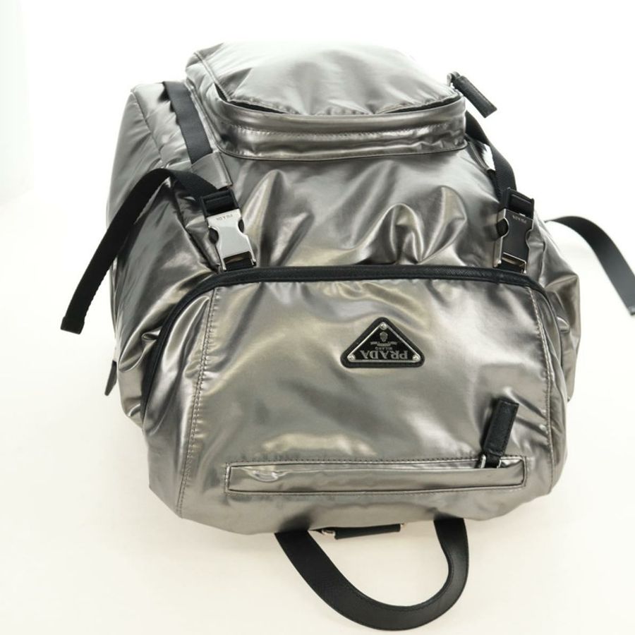 【日本直送】PRADA 雙肩包 PVC 帆布 銀色 正品 184815M-5