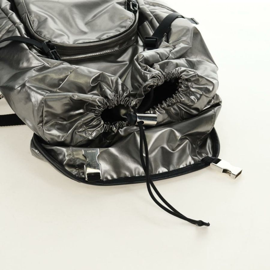 【日本直送】PRADA 雙肩包 PVC 帆布 銀色 正品 184815M-26