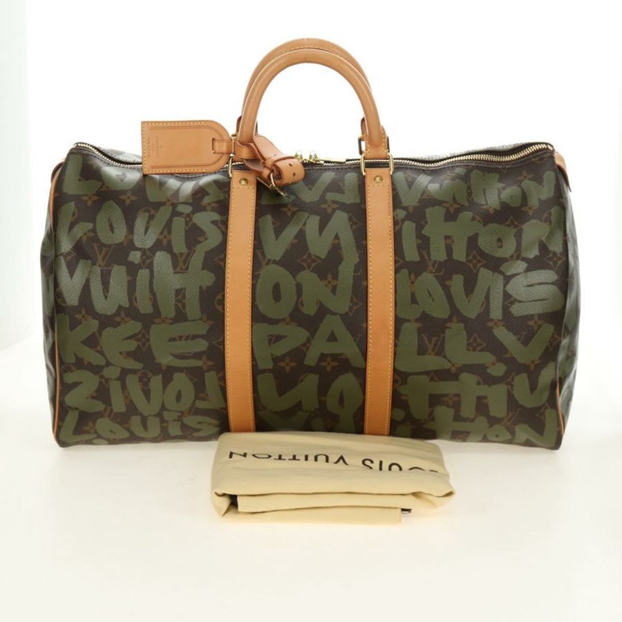 【日本直送】路易威登 Monogram Graffiti Keepall 50 波士頓包 卡其色 M92196 正品 184999SV-11