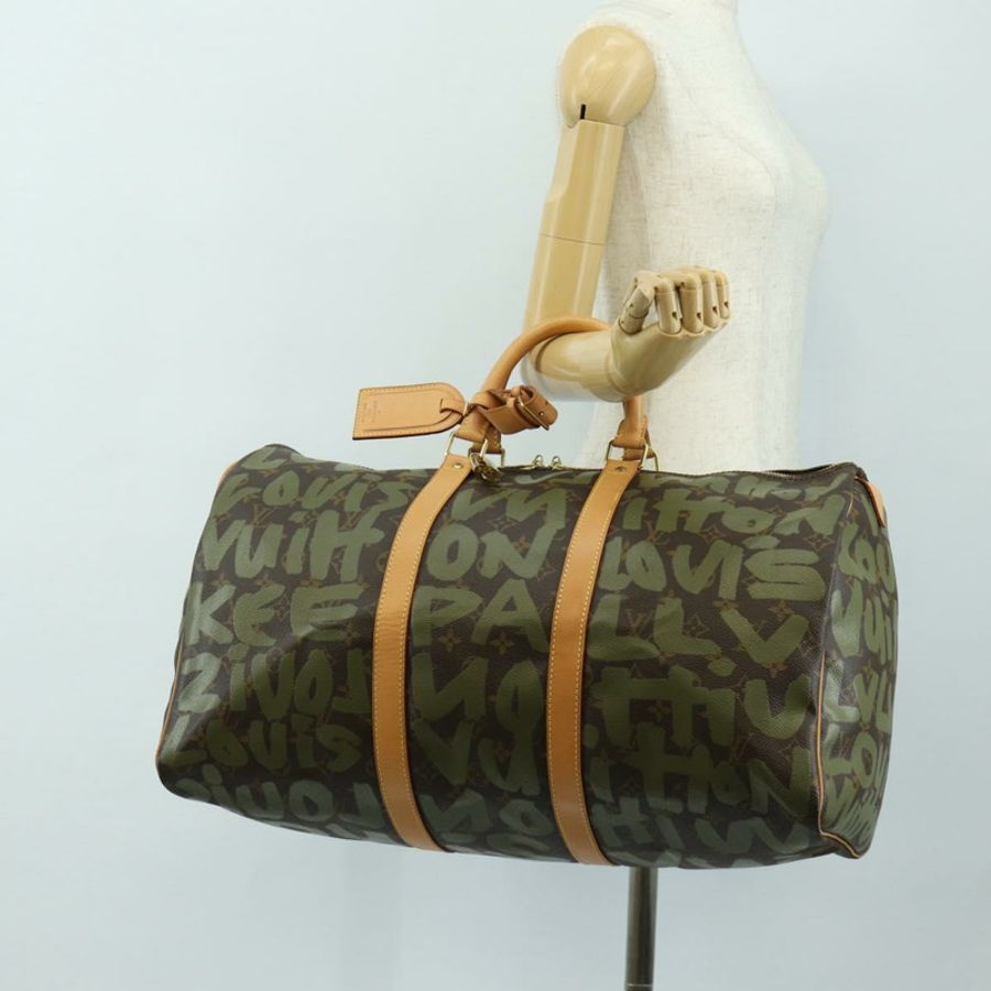 【日本直送】路易威登 Monogram Graffiti Keepall 50 波士頓包 卡其色 M92196 正品 184999SV-24