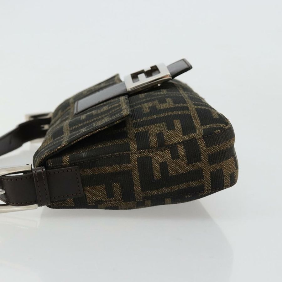 【日本直送】FENDI Zucca帆布Mamma Baguette單肩包 黑色棕色 正品 184908SAM-3