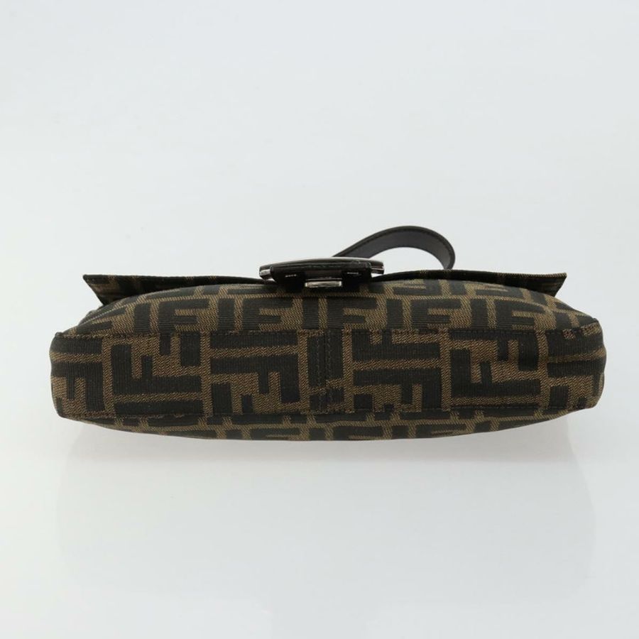 【日本直送】FENDI Zucca帆布Mamma Baguette單肩包 黑色棕色 正品 184908SAM-4