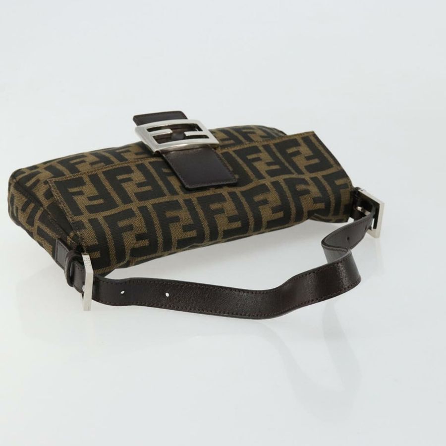 【日本直送】FENDI Zucca帆布Mamma Baguette單肩包 黑色棕色 正品 184908SAM-6