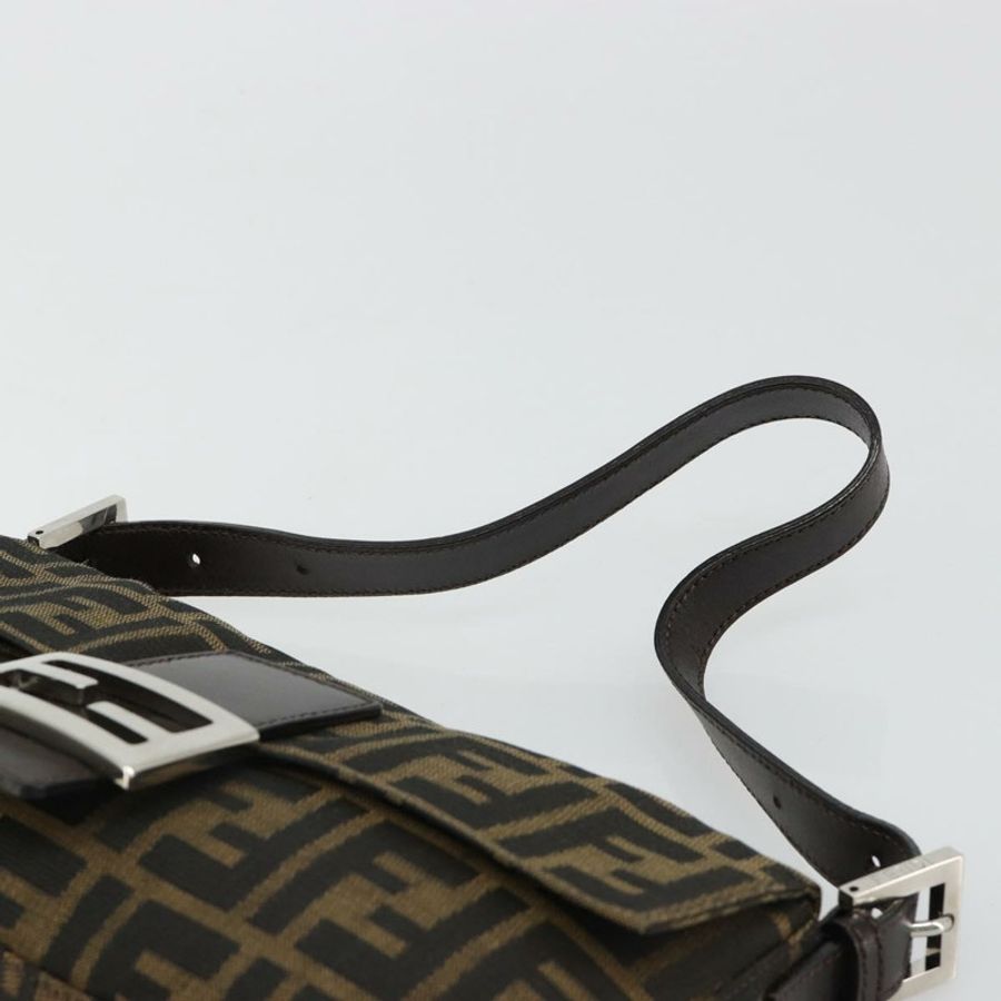 【日本直送】FENDI Zucca帆布Mamma Baguette單肩包 黑色棕色 正品 184908SAM-13