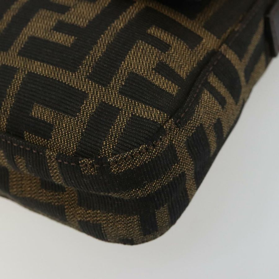 【日本直送】FENDI Zucca帆布Mamma Baguette單肩包 黑色棕色 正品 184908SAM-14