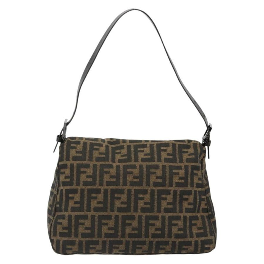 【日本直送】FENDI Zucca帆布Mamma Baguette單肩包 黑色棕色 正品 184903SAM-1