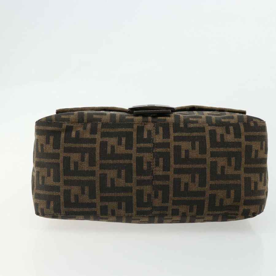 【日本直送】FENDI Zucca帆布Mamma Baguette單肩包 黑色棕色 正品 184903SAM-4