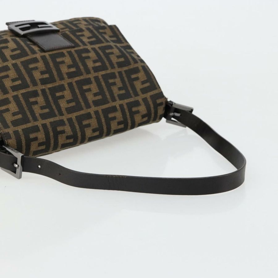 【日本直送】FENDI Zucca帆布Mamma Baguette單肩包 黑色棕色 正品 184903SAM-6
