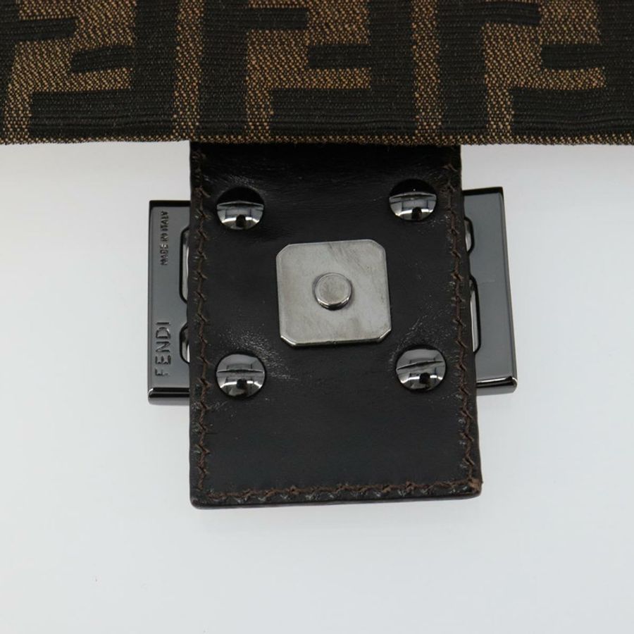 【日本直送】FENDI Zucca帆布Mamma Baguette單肩包 黑色棕色 正品 184903SAM-8