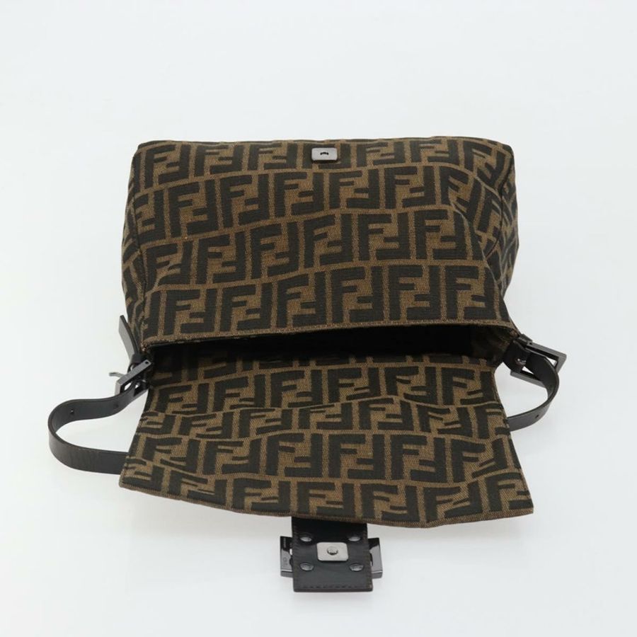 【日本直送】FENDI Zucca帆布Mamma Baguette單肩包 黑色棕色 正品 184903SAM-19