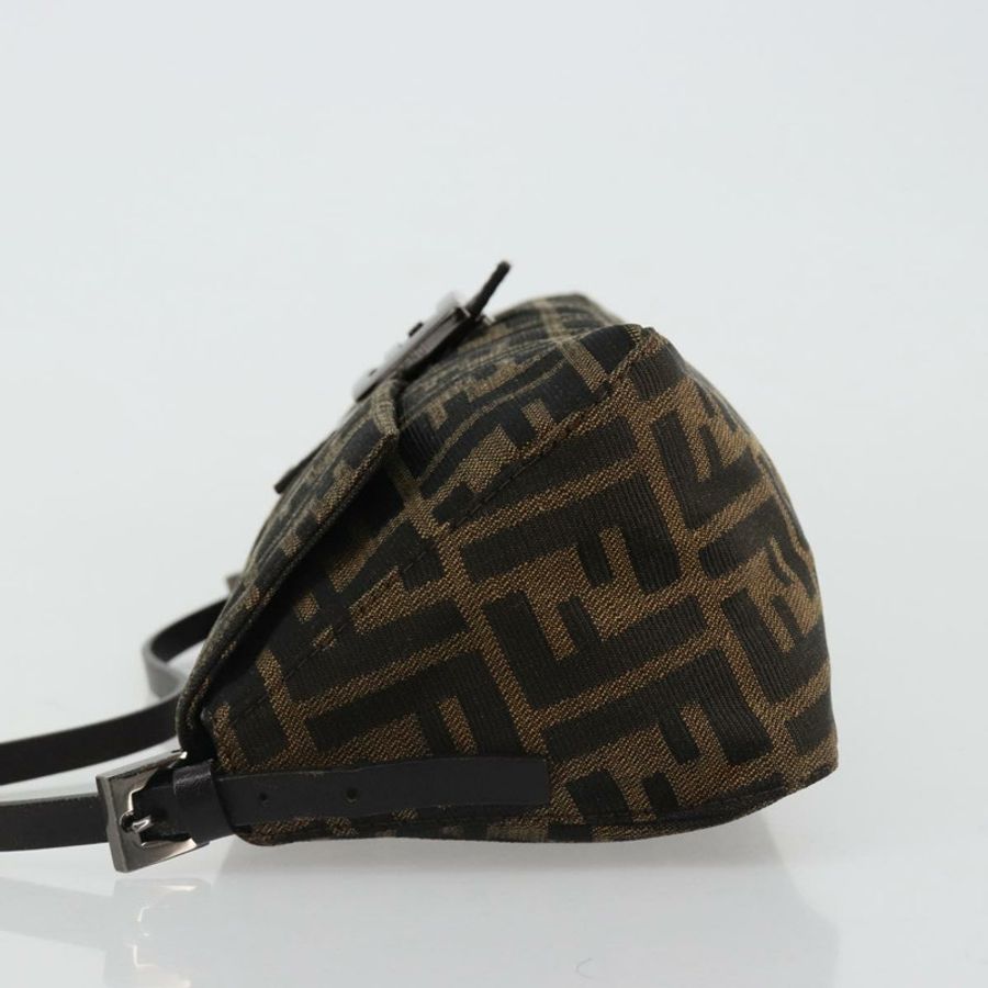 【日本直送】FENDI Zucca帆布Mamma Baguette單肩包 黑色棕色 正品 184907SAM-3