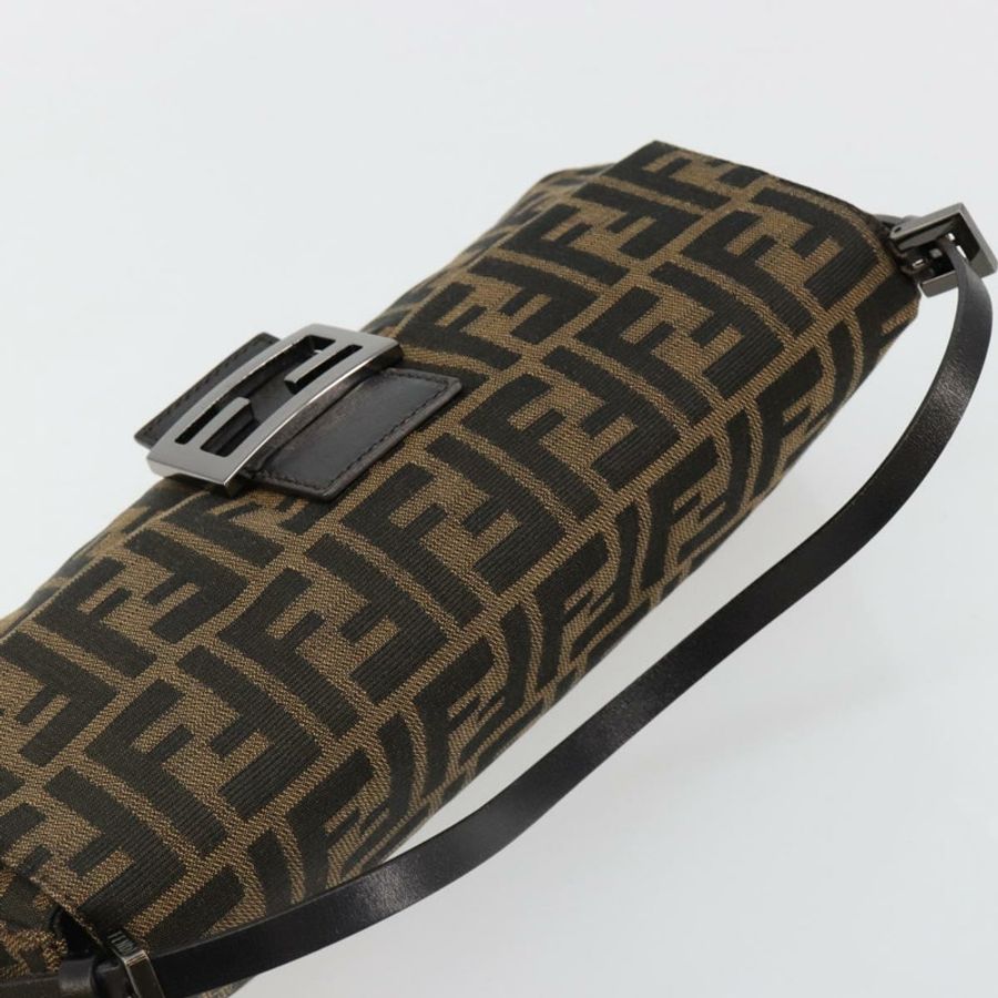 【日本直送】FENDI Zucca帆布Mamma Baguette單肩包 黑色棕色 正品 184907SAM-5