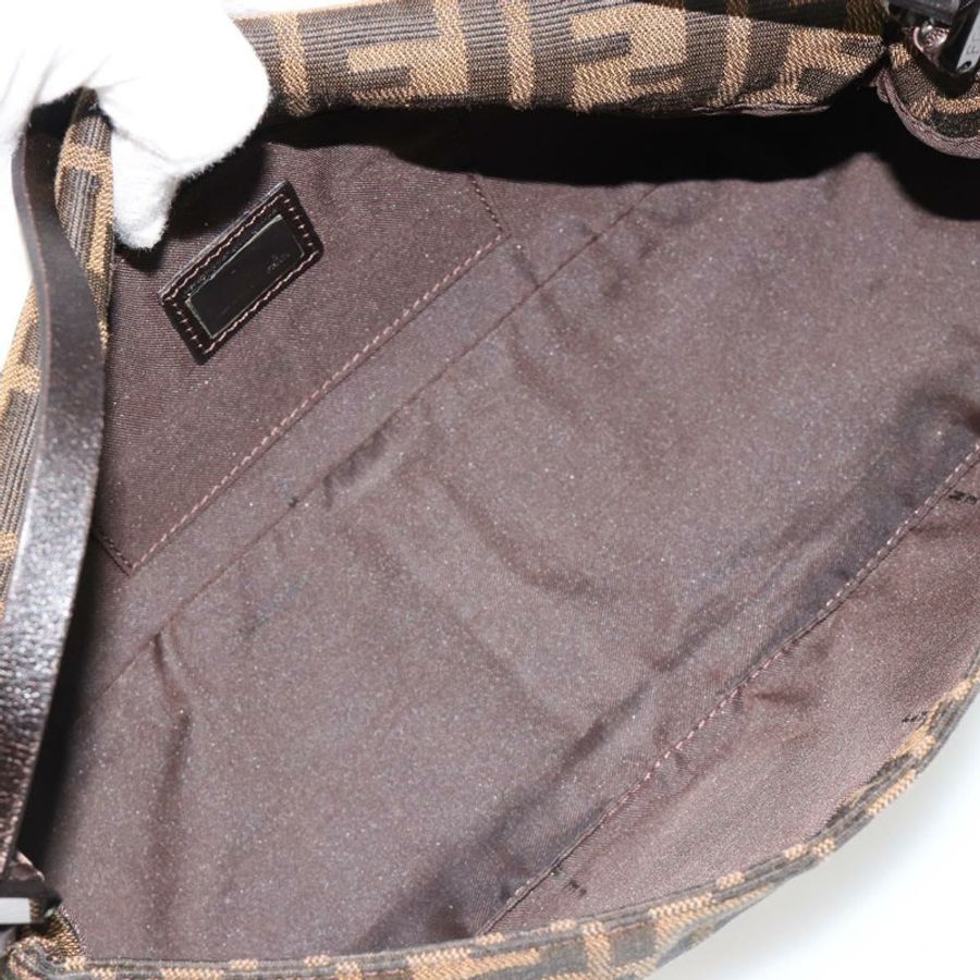 【日本直送】FENDI Zucca帆布Mamma Baguette單肩包 黑色棕色 正品 184907SAM-9