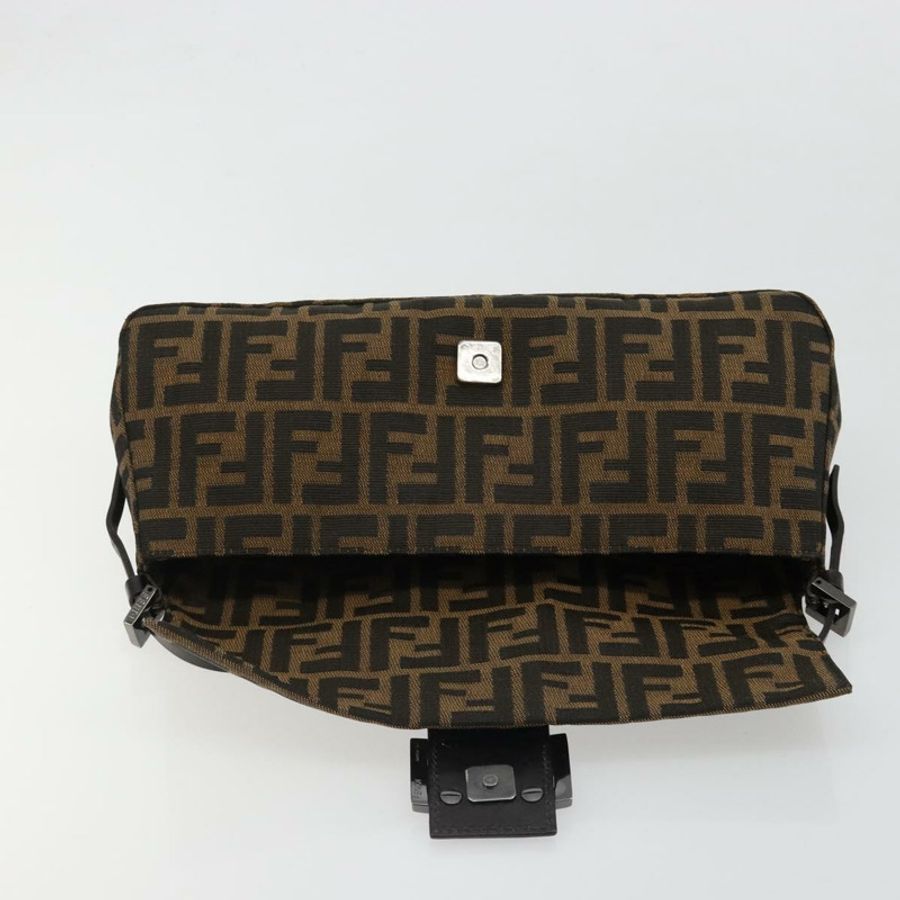 【日本直送】FENDI Zucca帆布Mamma Baguette單肩包 黑色棕色 正品 184907SAM-19