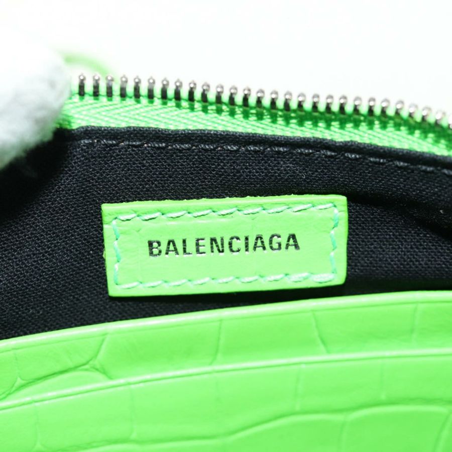 【日本直送】BALENCIAGA 鏈條 Le Cagole 迷你包 皮革 2way 綠色 695814 正品 185445M-20