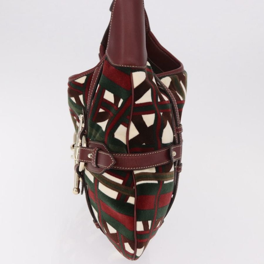 【日本直送】GUCCI Jackie 天鵝絨單肩包,綠色/金色,貨號 163804,正品編號 185371SM-2