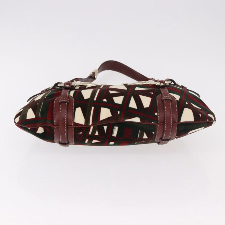 【日本直送】GUCCI Jackie 天鵝絨單肩包,綠色/金色,貨號 163804,正品編號 185371SM-4