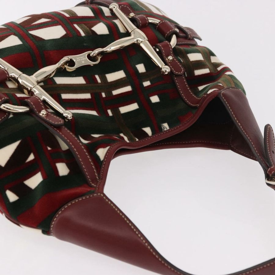 【日本直送】GUCCI Jackie 天鵝絨單肩包,綠色/金色,貨號 163804,正品編號 185371SM-5