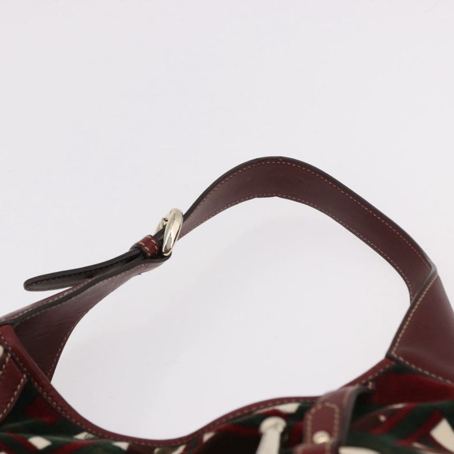 【日本直送】GUCCI Jackie 天鵝絨單肩包,綠色/金色,貨號 163804,正品編號 185371SM-7