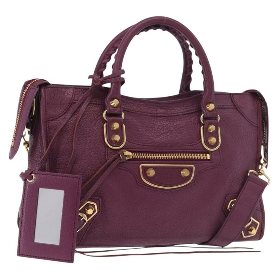 【日本直送】BALENCIAGA 經典金屬邊 City S 2way 紫色 432831 授權碼 185405SAM-0