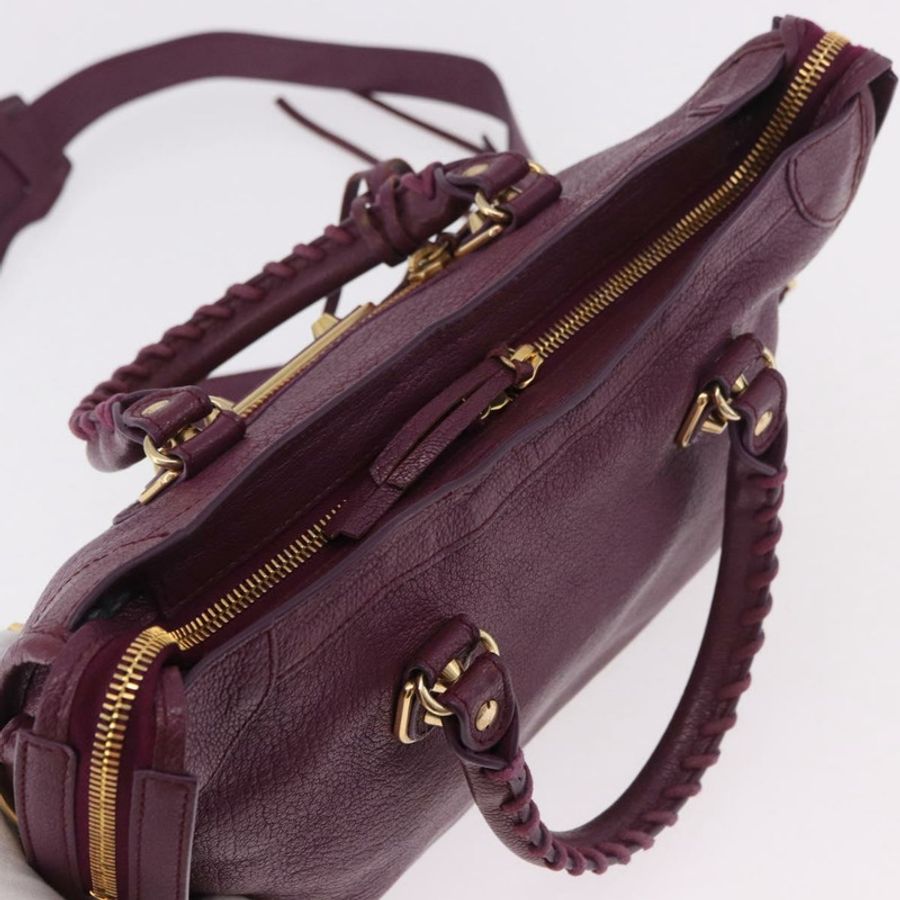 【日本直送】BALENCIAGA 經典金屬邊 City S 2way 紫色 432831 授權碼 185405SAM-5