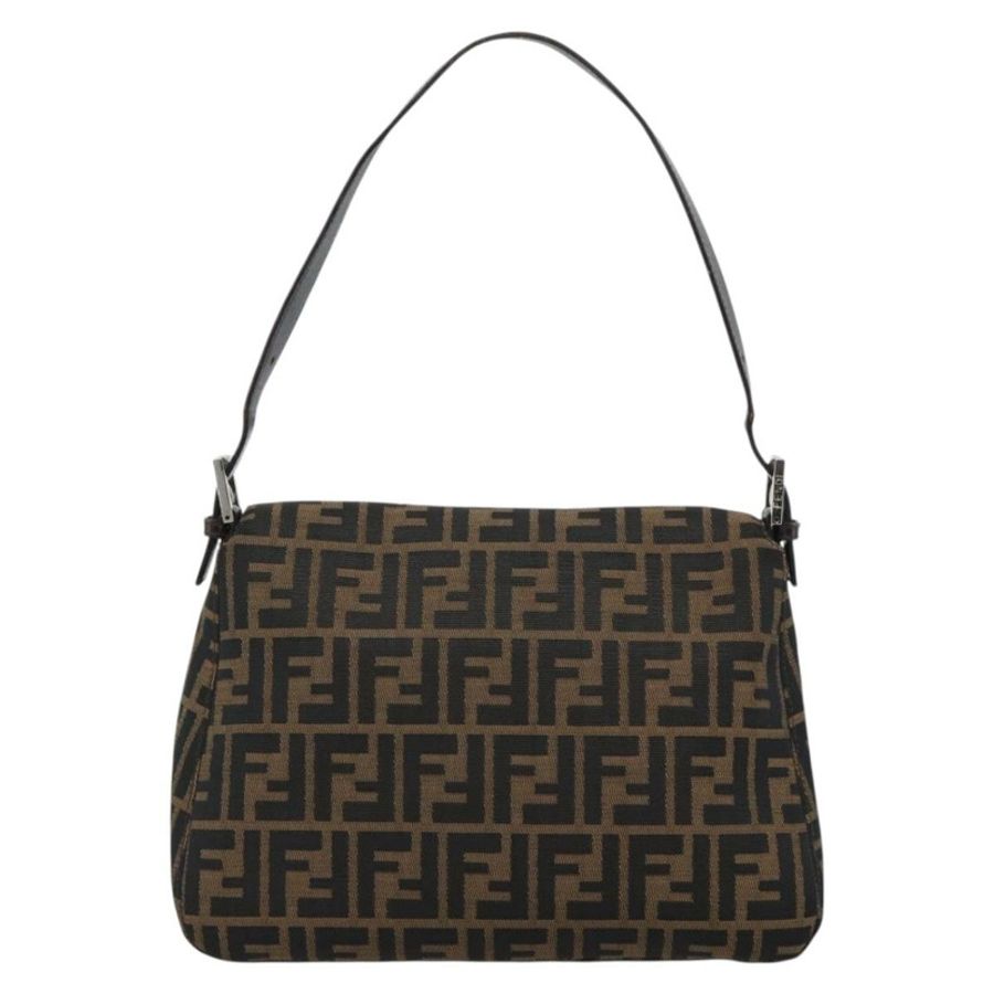 【日本直送】FENDI Zucca帆布Mamma Baguette單肩包 黑色棕色 正品 185374V-1