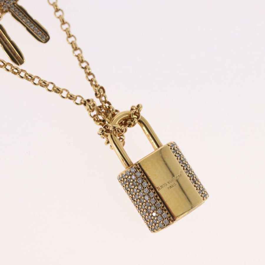 【日本直送】路易威登 LV 鎖形項鍊 金屬 金色 M01593 LV 正品 185417SAM-2