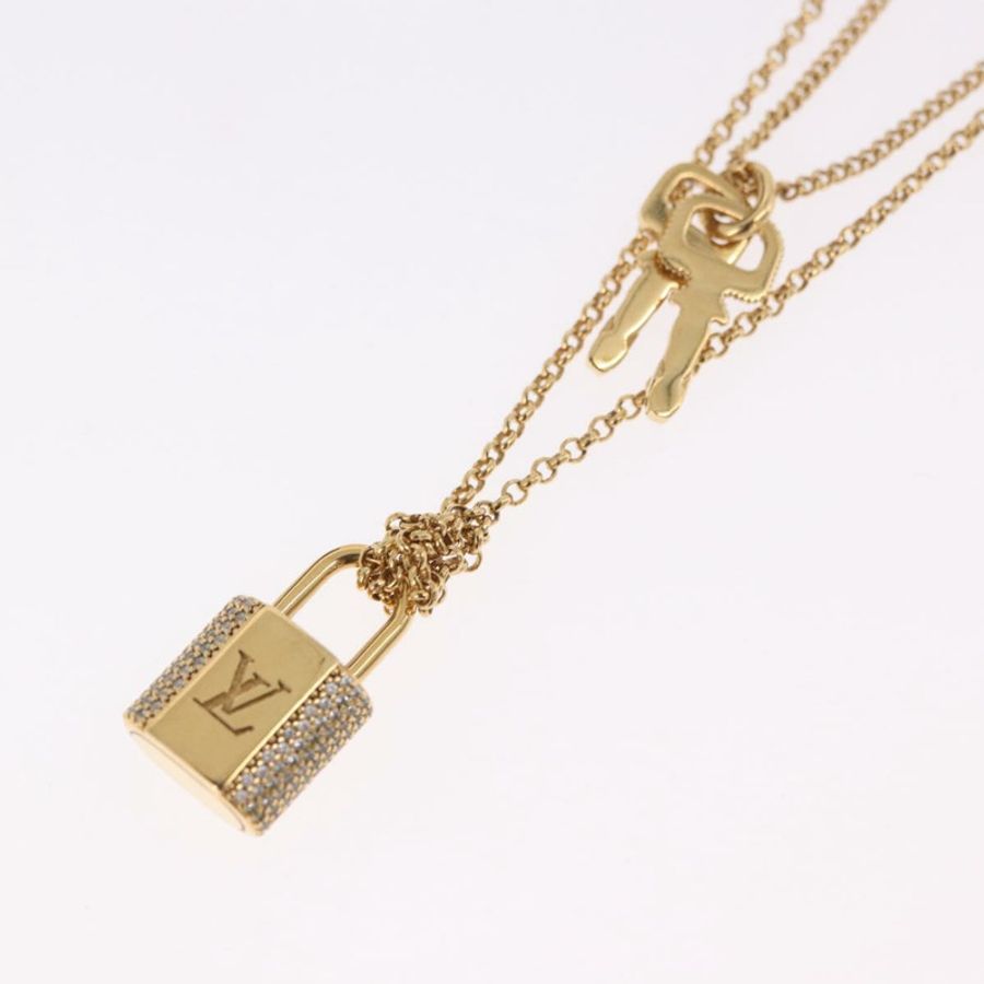 【日本直送】路易威登 LV 鎖形項鍊 金屬 金色 M01593 LV 正品 185417SAM-9