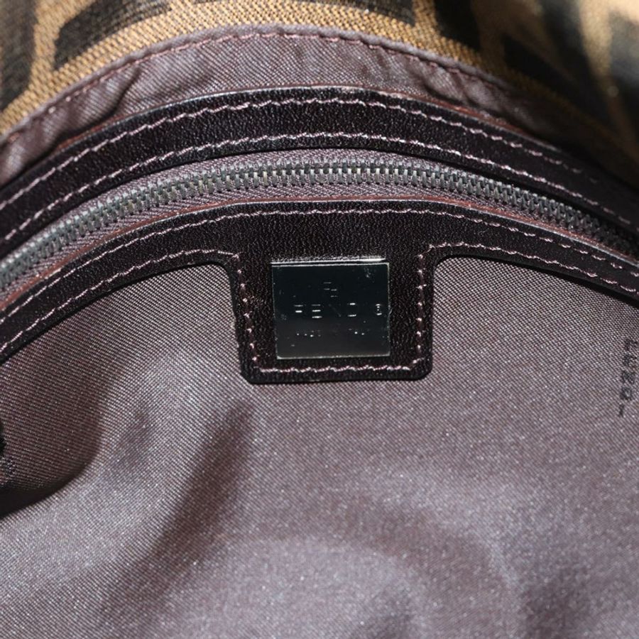 【日本直送】FENDI Zucca帆布Mamma Baguette單肩包 黑色棕色 正品 185432V-16