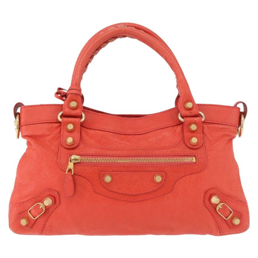 【日本直送】BALENCIAGA The First 手提包 皮革 2way 橙色金色 285433 正品 185363V-12