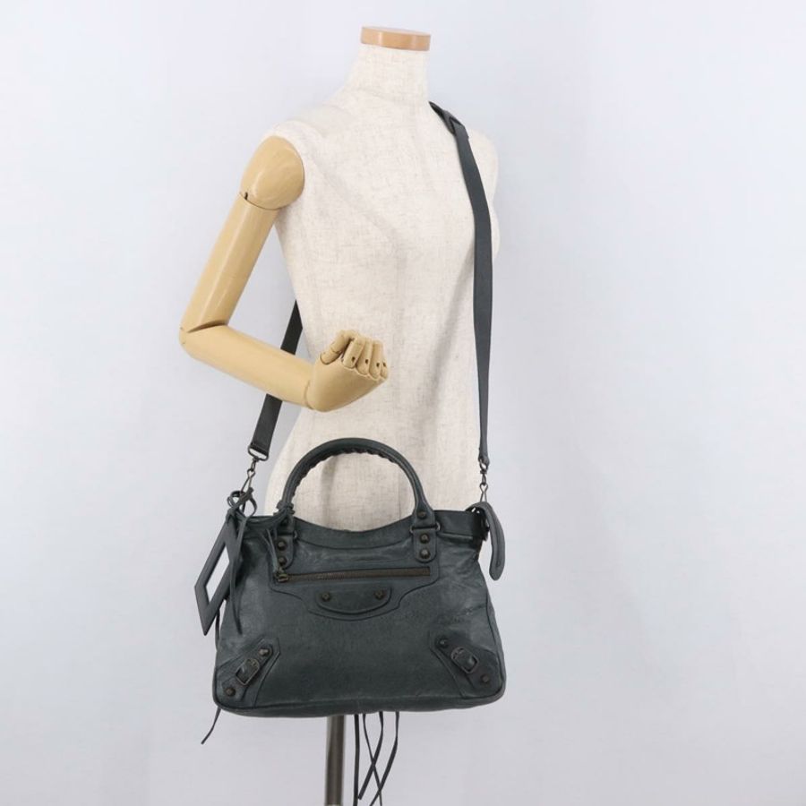 【日本直送】BALENCIAGA The Town 手提包 皮革 2way 綠色 240579 正品 185448M-29