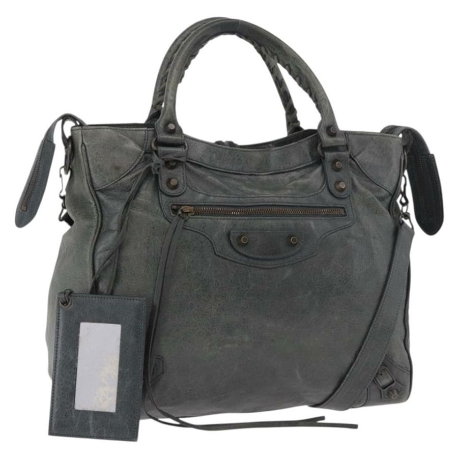 【日本直送】BALENCIAGA Vero 手提包 皮革 兩用 灰色 235216 正品 185366V-0