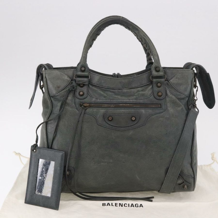 【日本直送】BALENCIAGA Vero 手提包 皮革 兩用 灰色 235216 正品 185366V-11