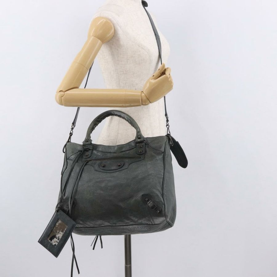 【日本直送】BALENCIAGA Vero 手提包 皮革 兩用 灰色 235216 正品 185366V-30