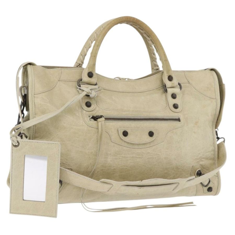 【日本直送】BALENCIAGA The City 手提包 皮革 2way 象牙色 115748 正品 185365V-0
