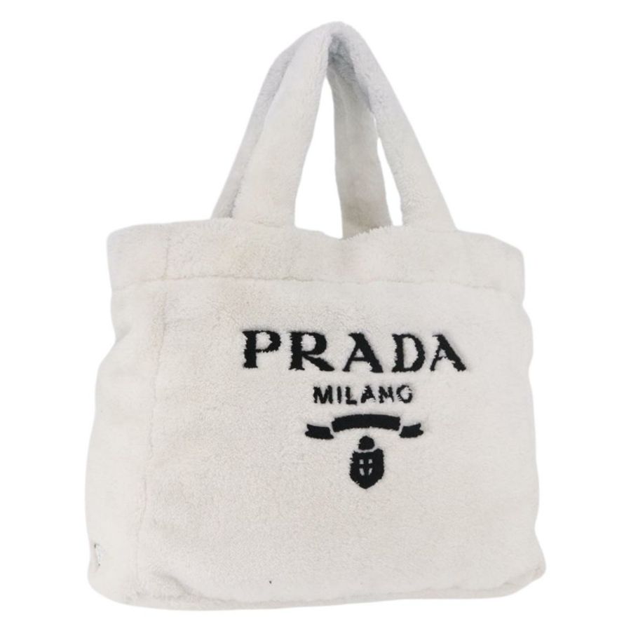 【日本直送】PRADA 白色銀色托特包 Auth 184897V-0