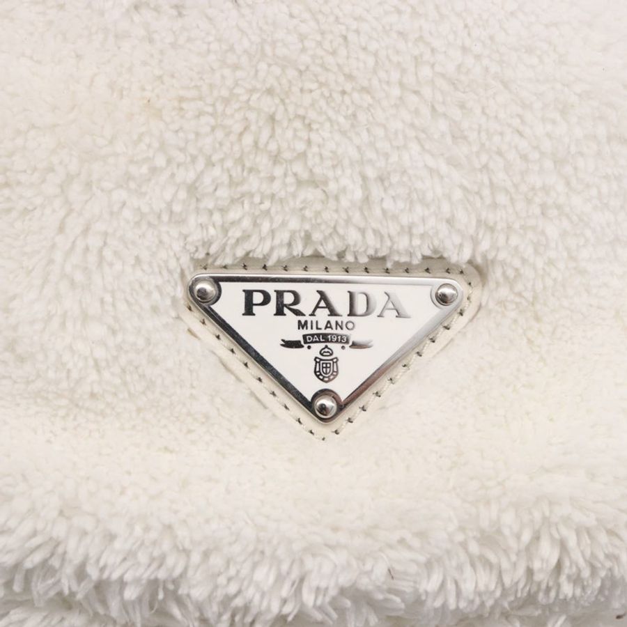 【日本直送】PRADA 白色銀色托特包 Auth 184897V-18