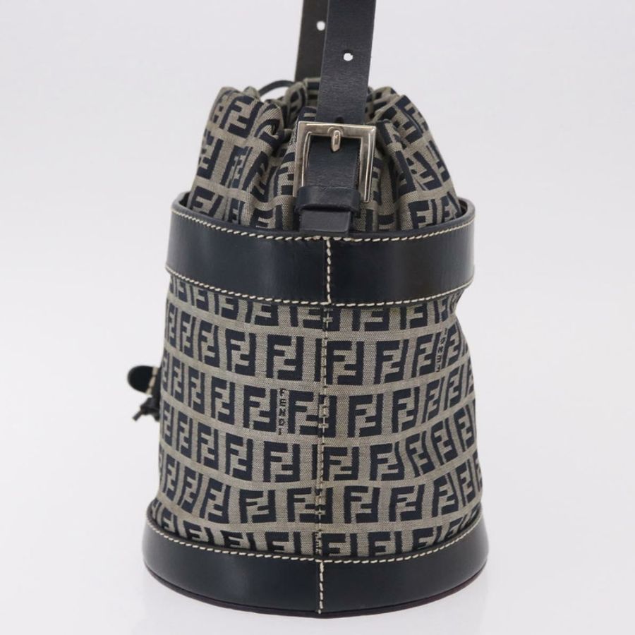 【日本直送】FENDI Zucchino帆布手提包/單肩包/海軍藍/銀色 正品 185672A-2