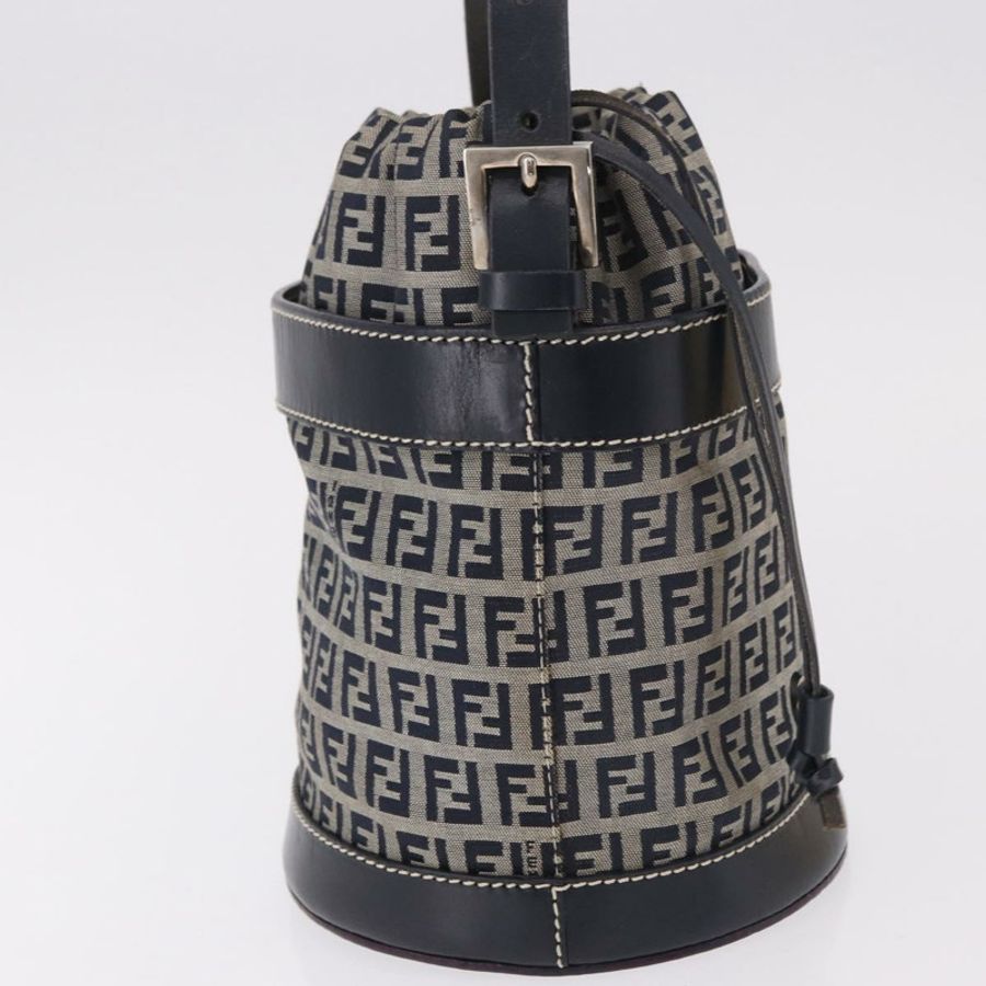 【日本直送】FENDI Zucchino帆布手提包/單肩包/海軍藍/銀色 正品 185672A-3